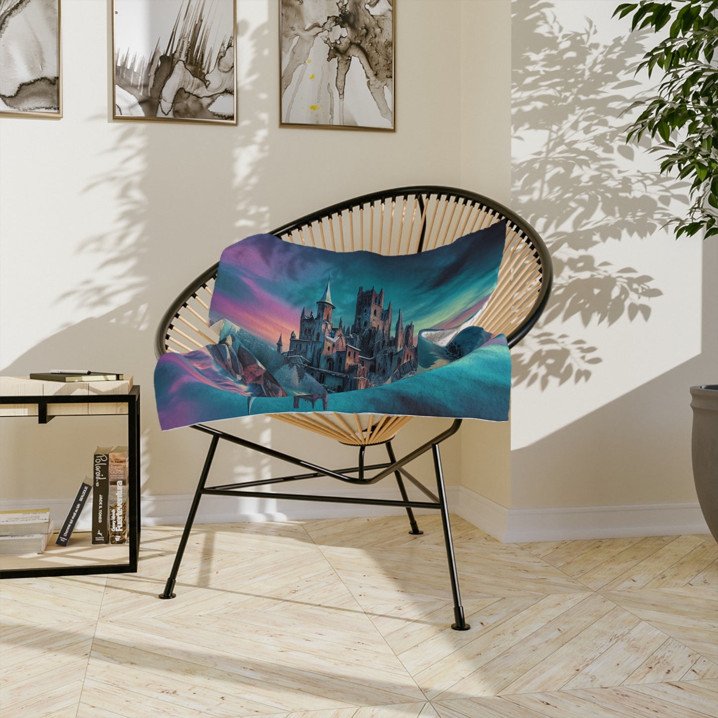 Winter Castle at Lakeside - Minky Blanket