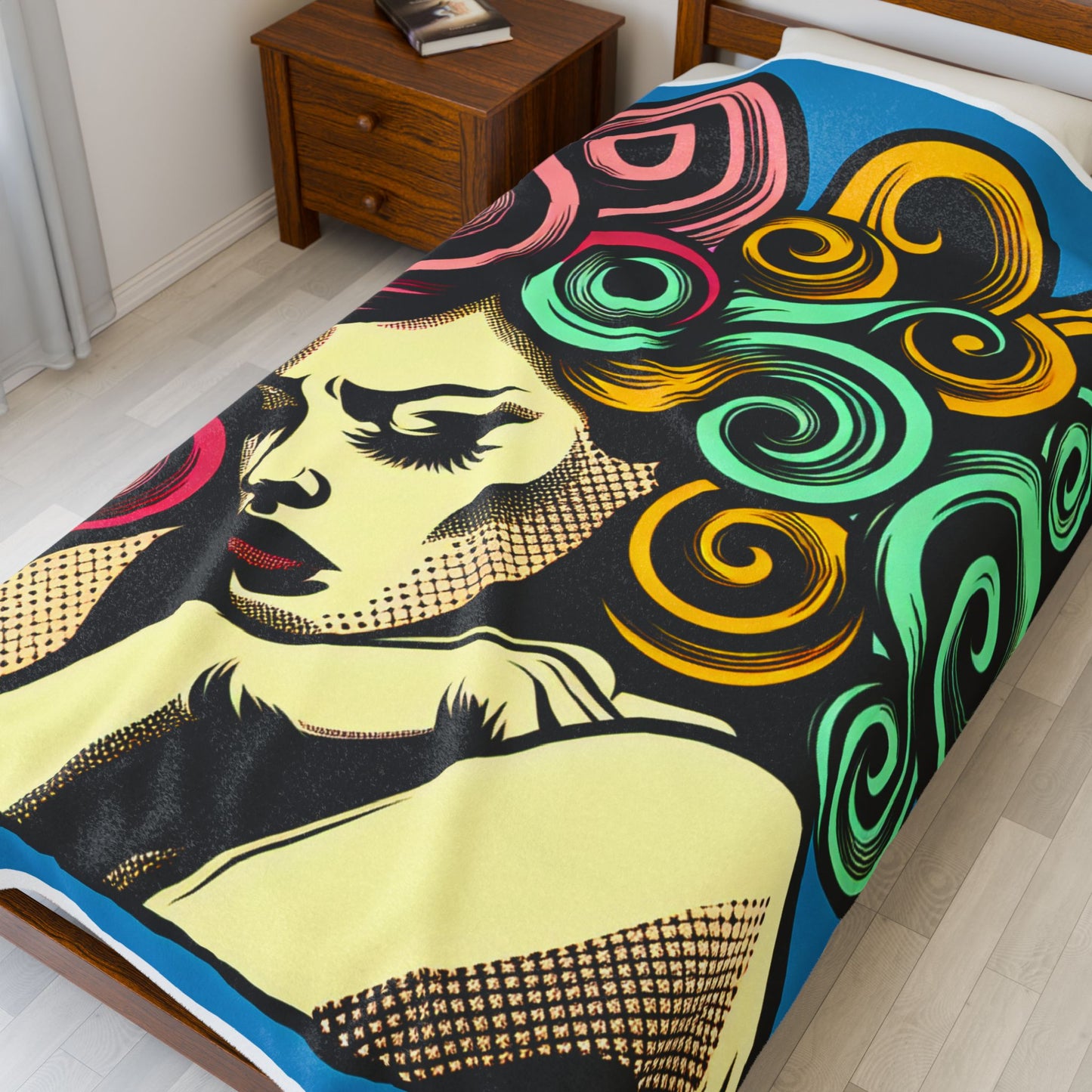 Curled Whispers of Thought - Plush Blanket