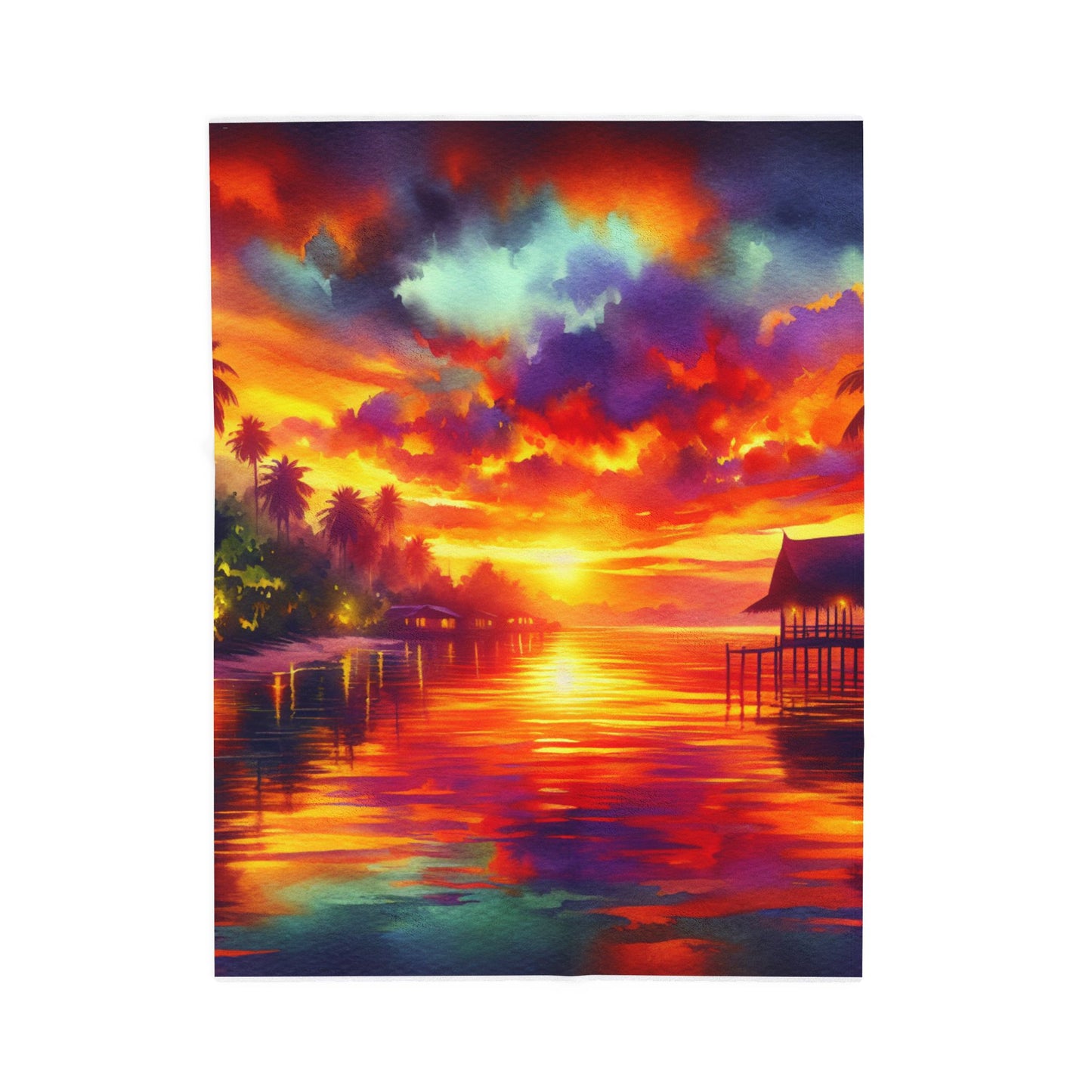 Tropical Evening Radiance - Plush Blanket