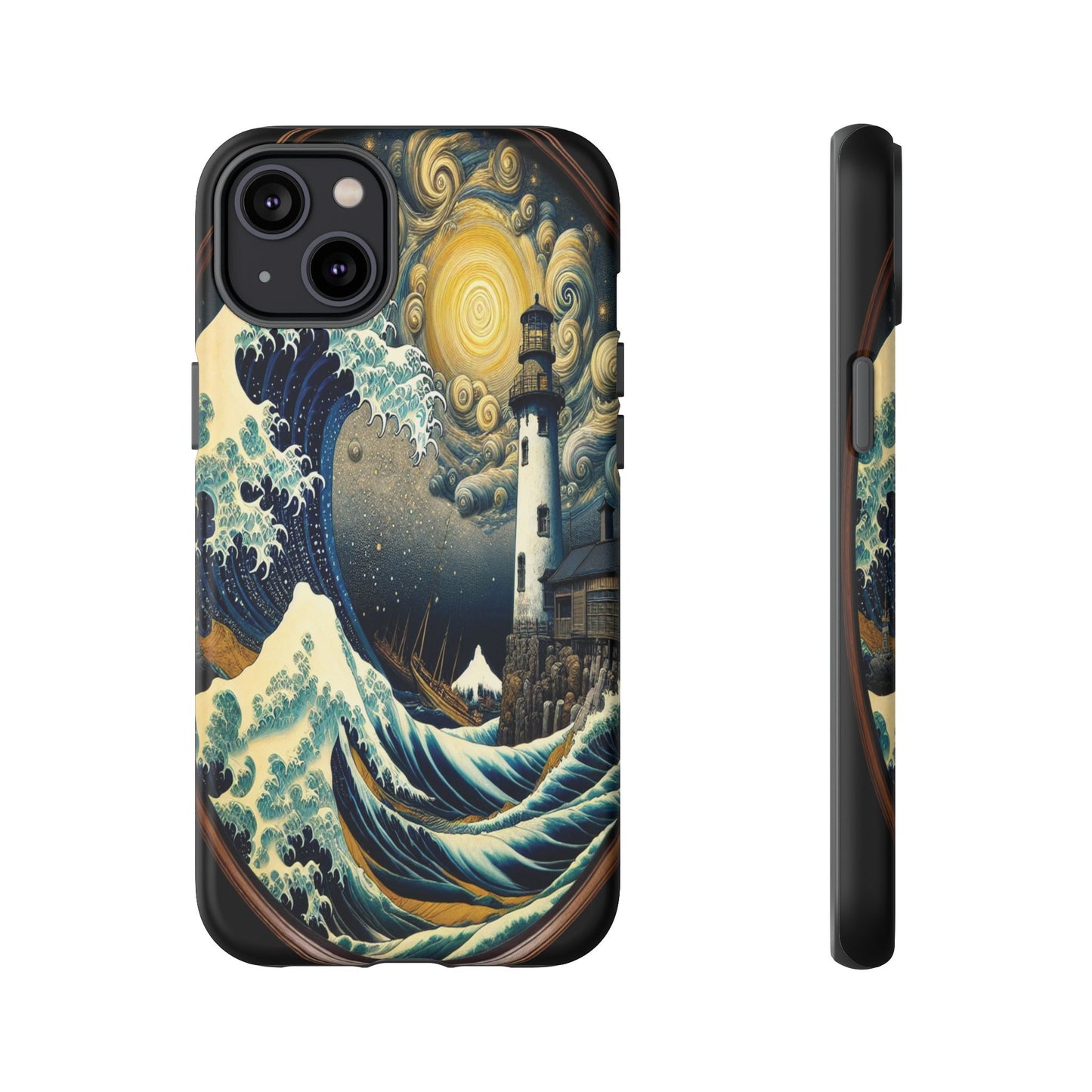 Protective Lighthouse Amidst Celestial Waves Iphone Case Compatible With Iphone 16 15 14 - Phone Cover