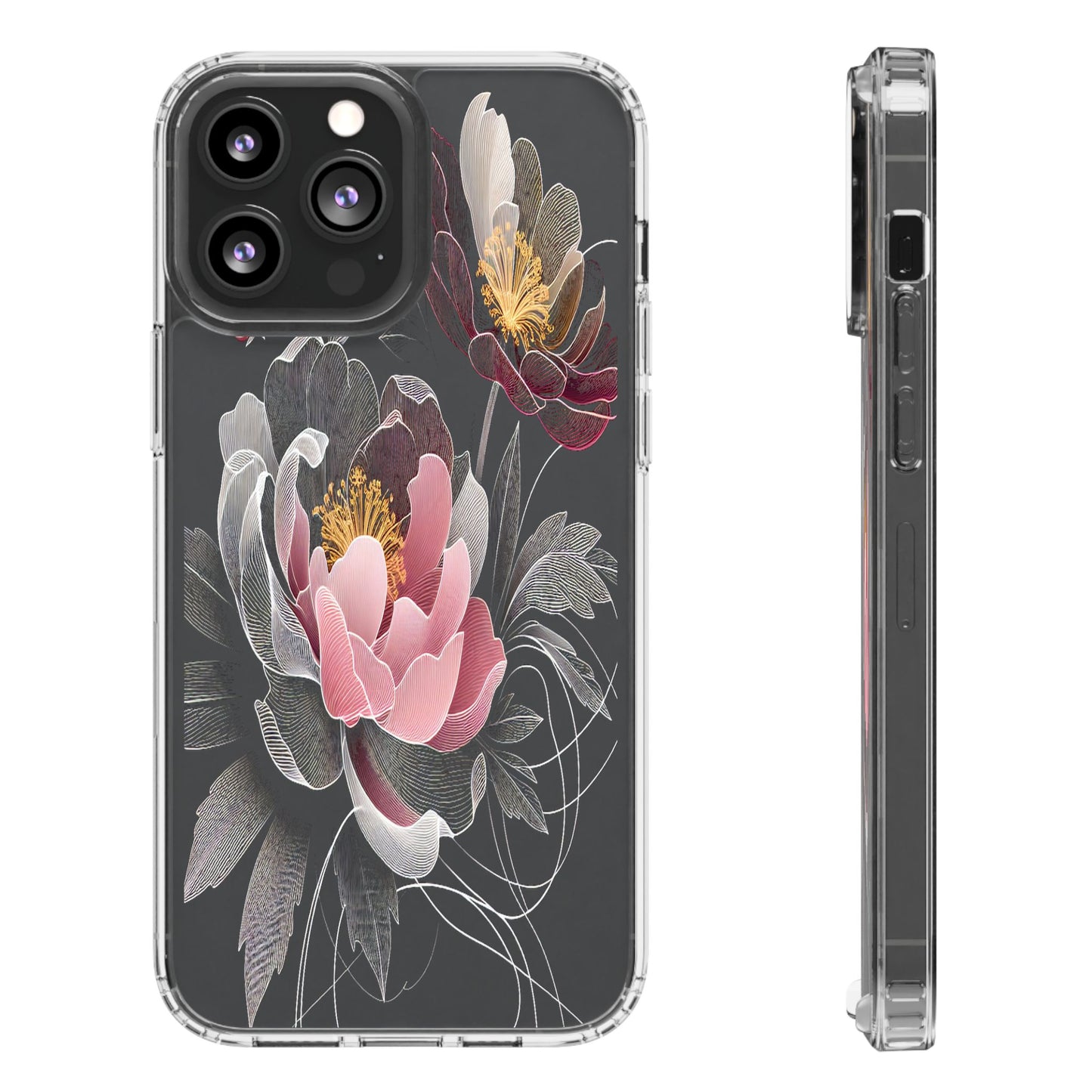 Transparent Petals in Motion Iphone Case Compatible With Iphone 16 15 14 - Clear Phone Cover