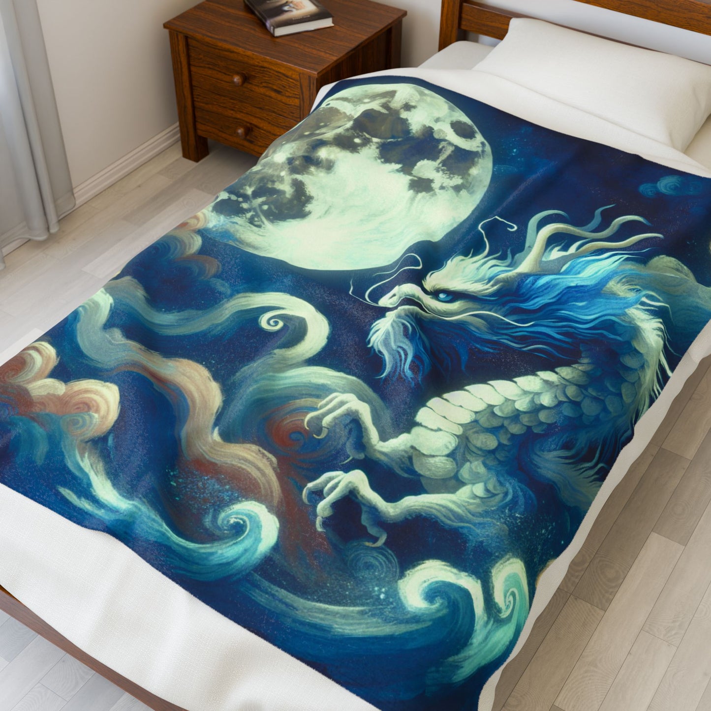 Lunar Dragon Serenity - Plush Blanket