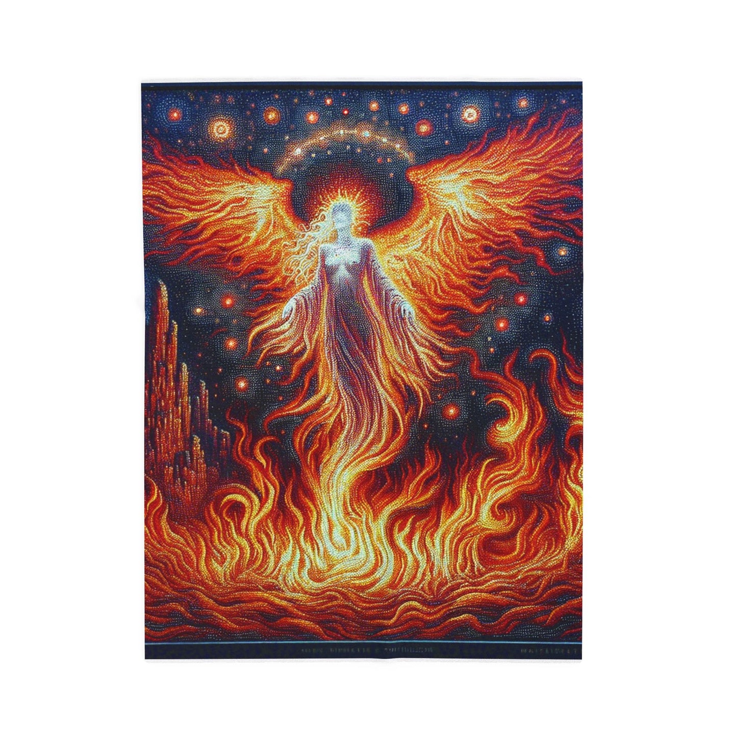 Phoenix Rising from Embers - Plush Blanket