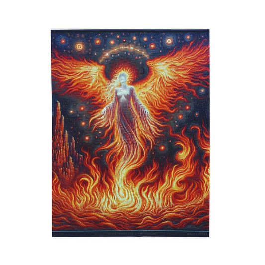 Phoenix Rising from Embers - Plush Blanket