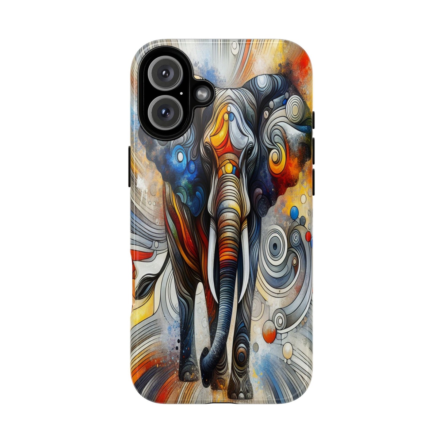 Protective Elephant in Swirling Colors Iphone Case Compatible With Iphone 16 15 14 - Phone Cover