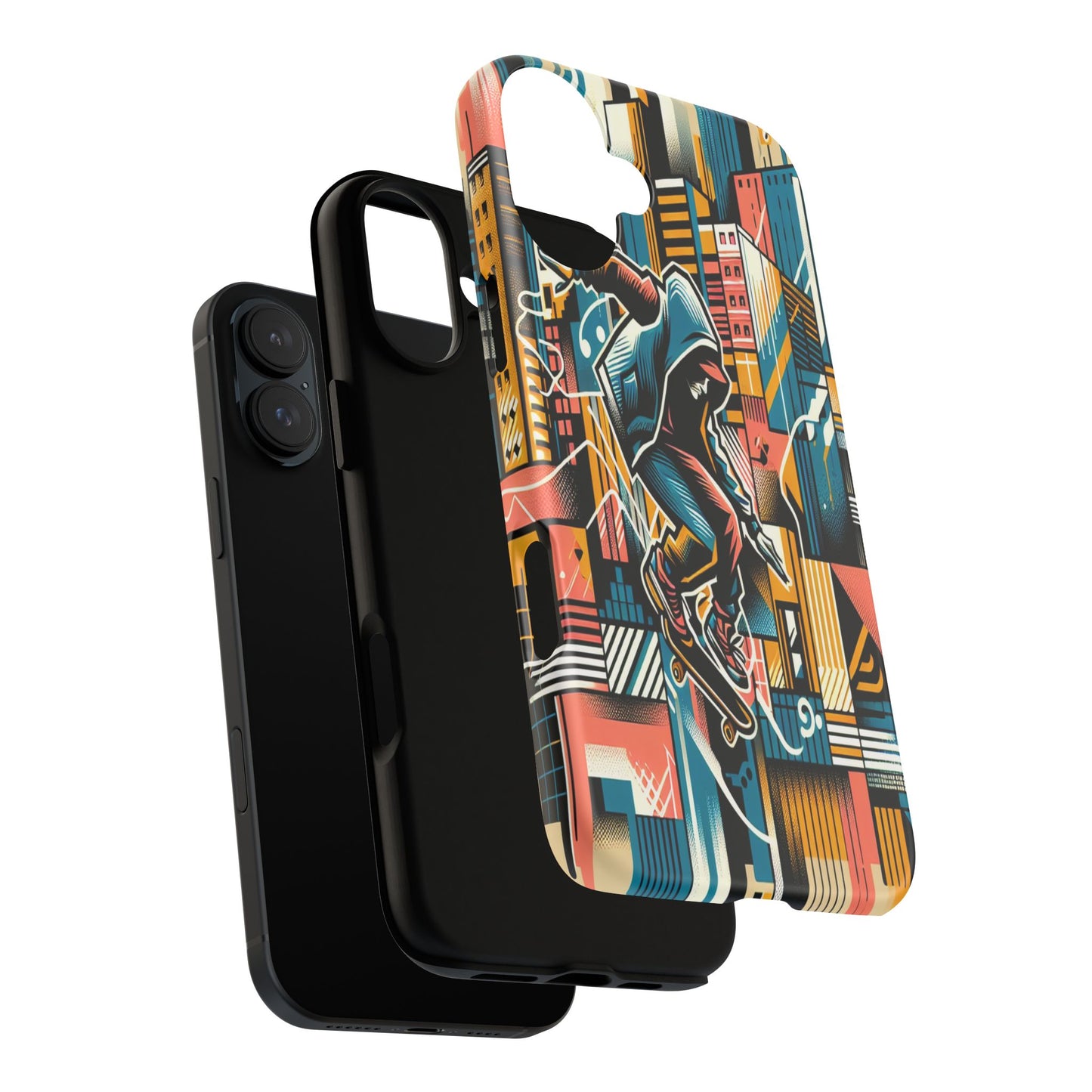 Skater in the Cityscape - Phone Case