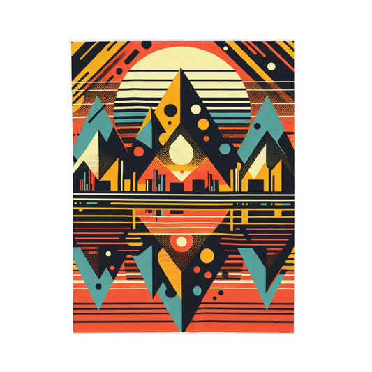 Geometric Peaks in Motion - Plush Blanket