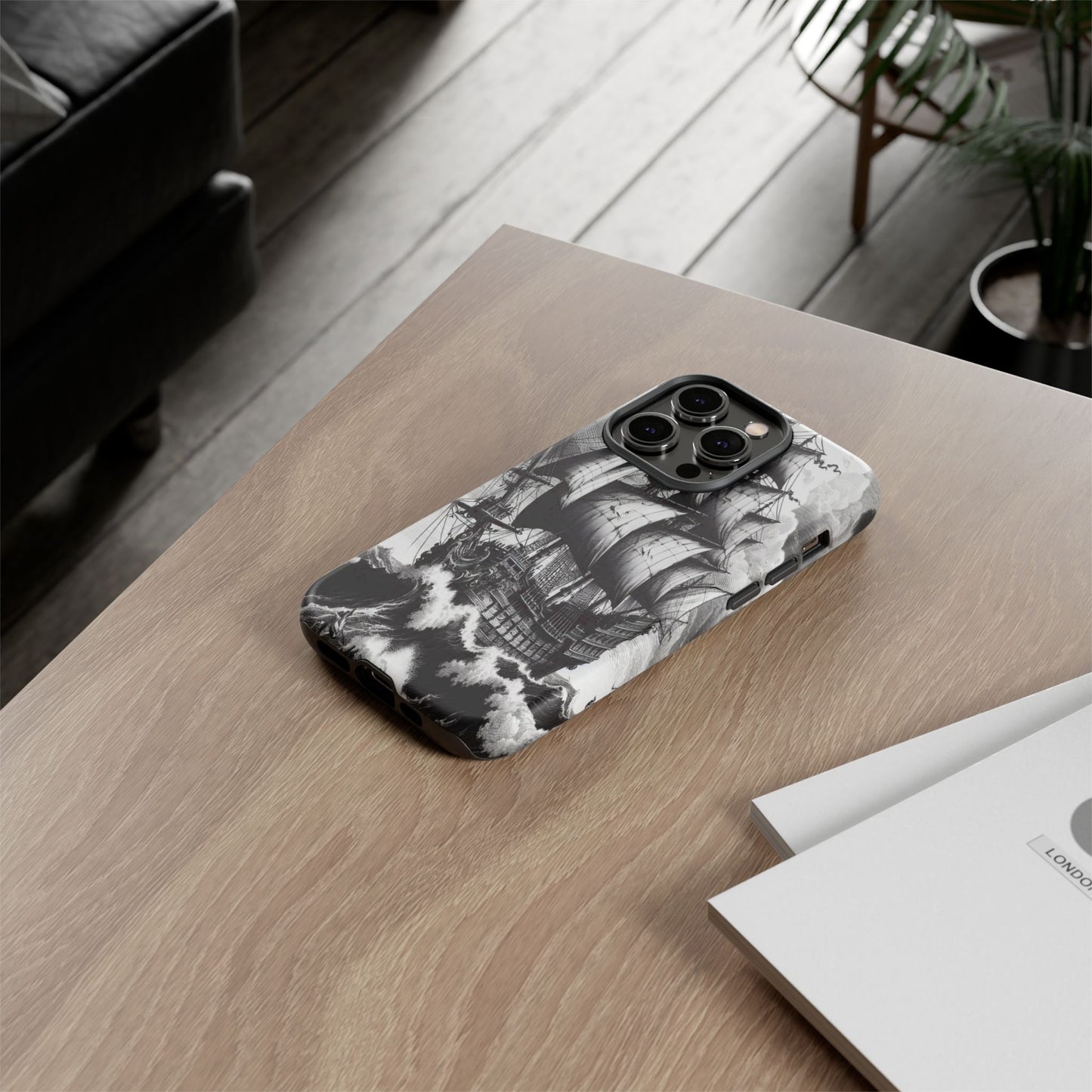 Custom ProtectiveSailing Through the TempestIphone Case Compatible With Iphone 16 15 14 - Phone Cover