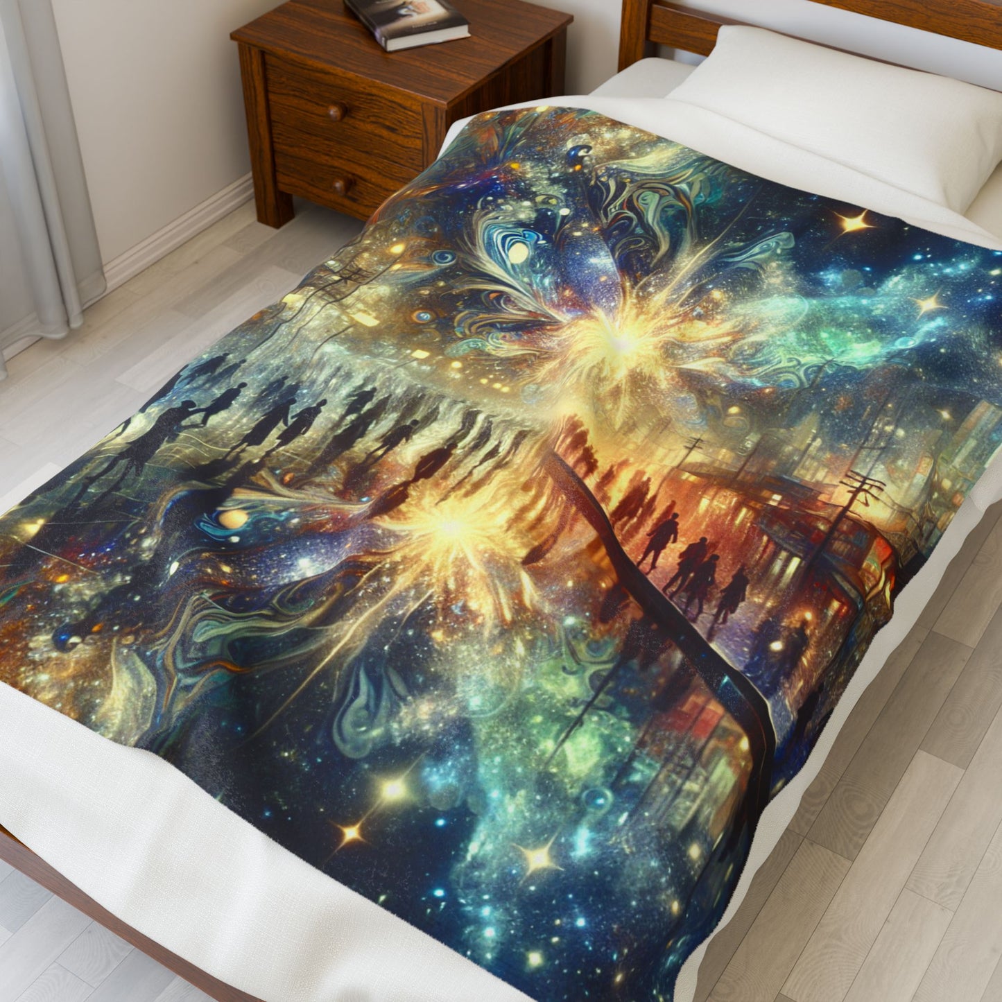 Stellar Convergence in the City- Plush Blanket
