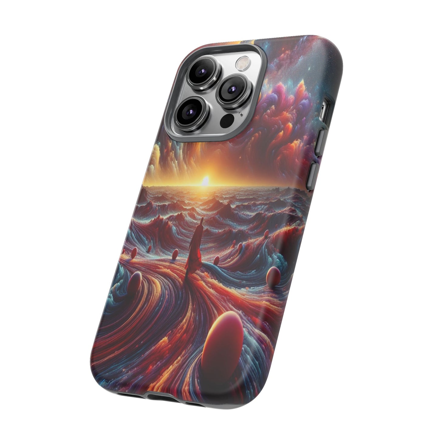Journey Through Celestial Waves - Phone Case