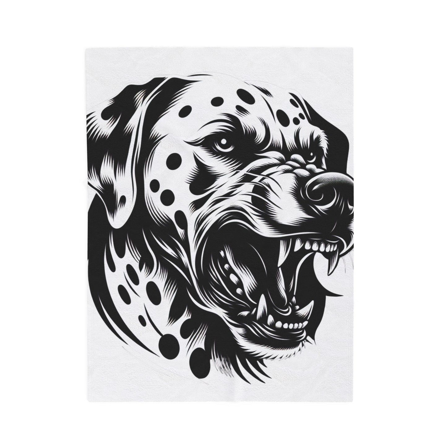 Fierce Monochrome Canine- Plush Blanket