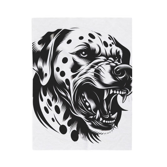 Fierce Monochrome Canine- Plush Blanket