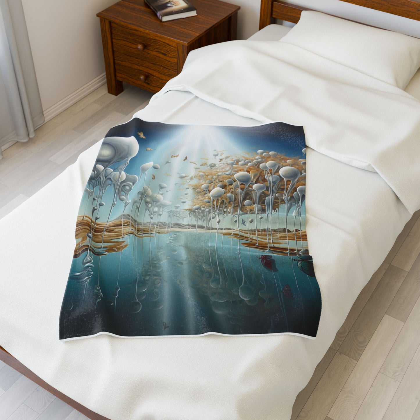 Luminous Fjord of Whimsy- Plush Blanket