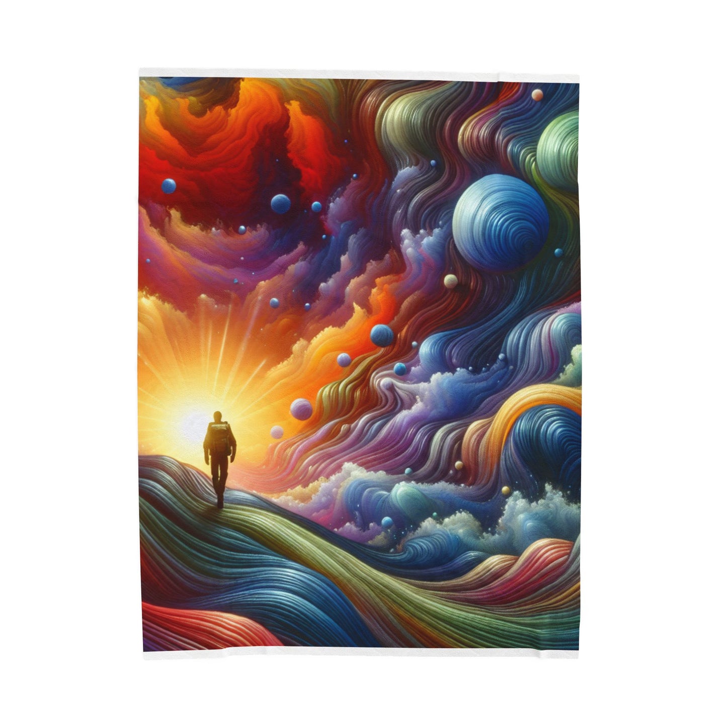 Journey Through a Vortex of Wonders - Plush Blanket