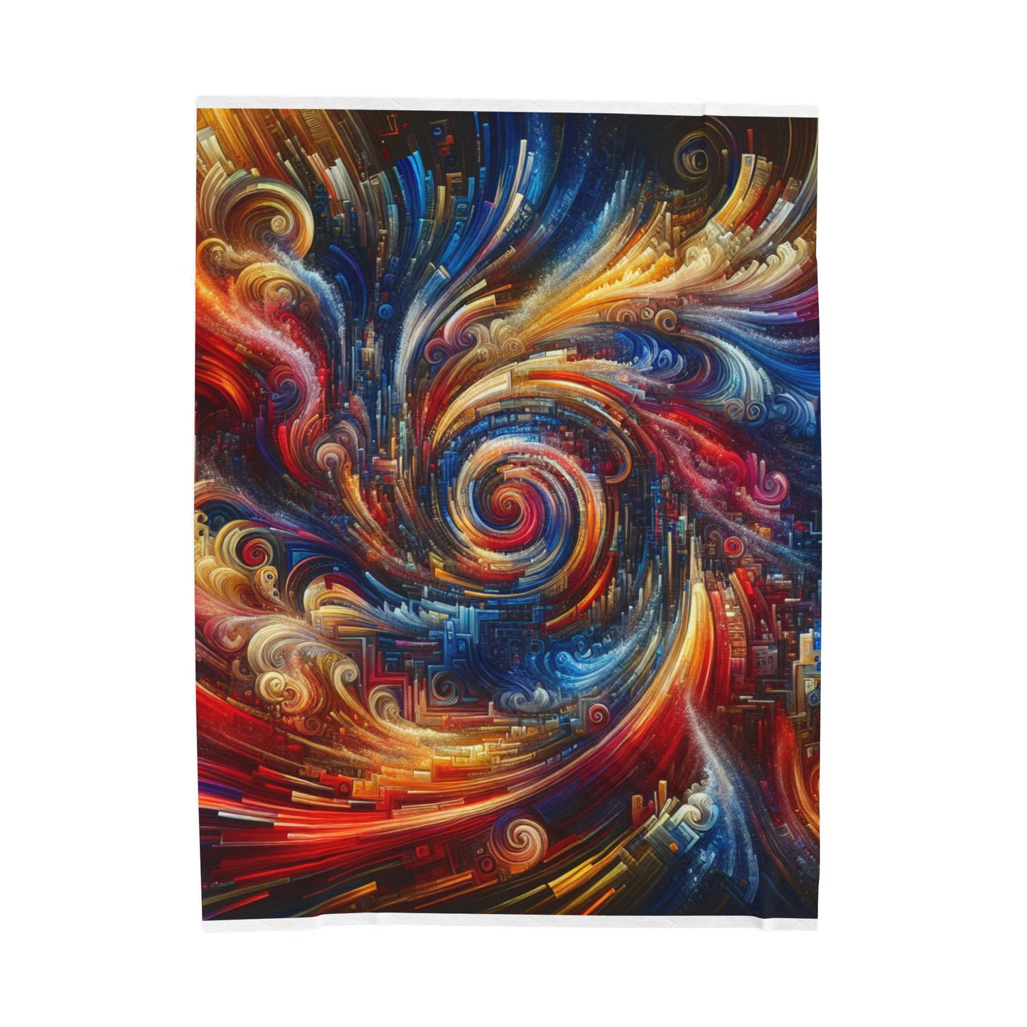 Cosmic Symphony in Spirals - Plush Blanket