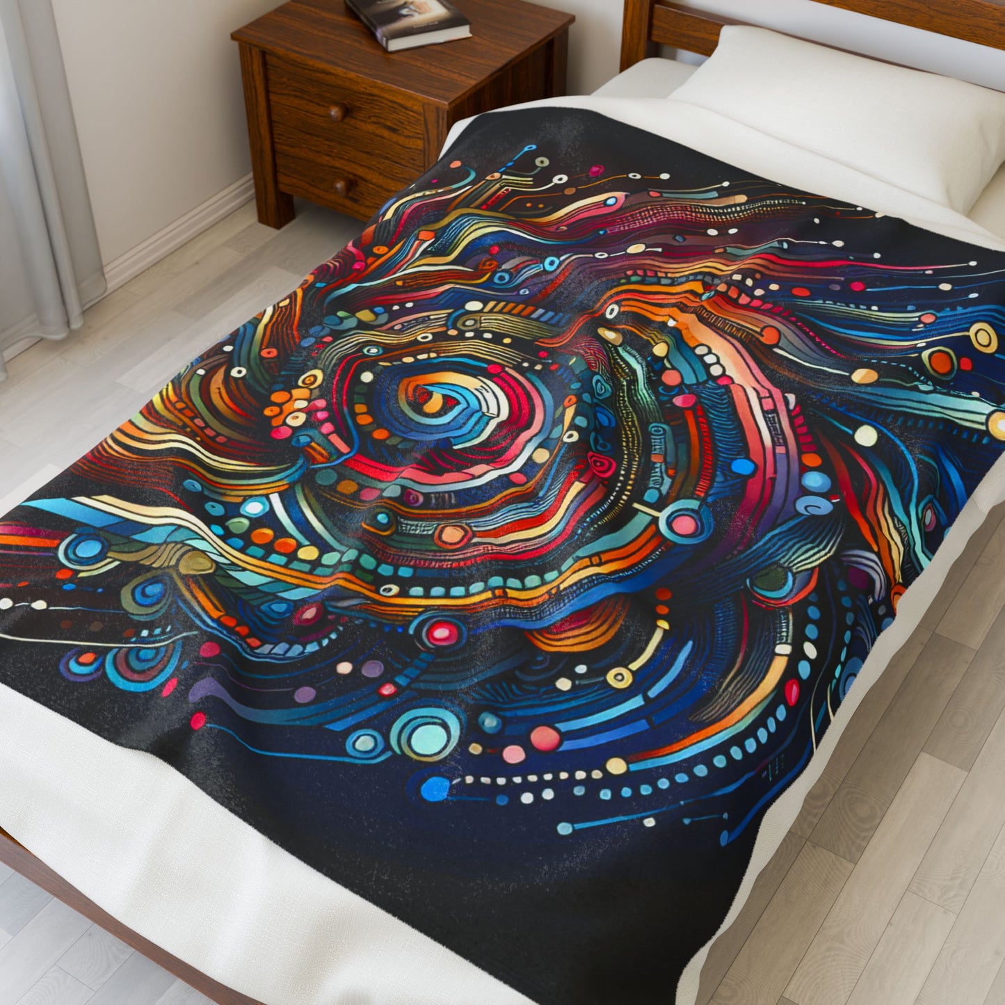 Dynamic Spiral Explorations - Plush Blanket