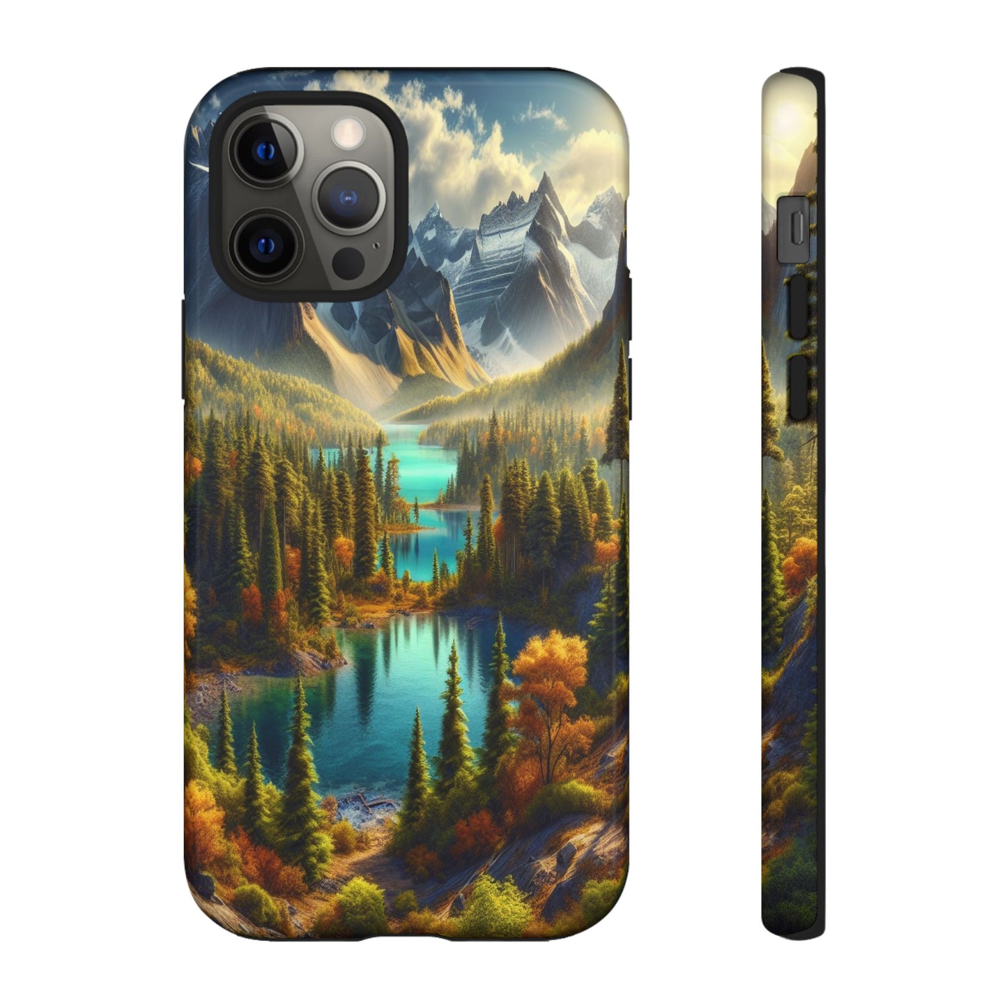 Radiant Peaks and Tranquil Waters - Phone Case
