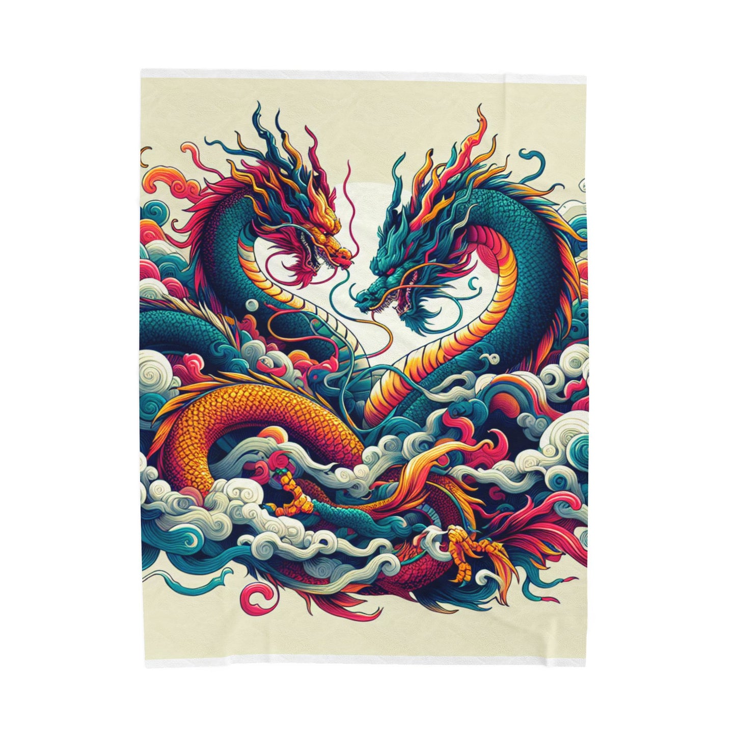Dragon Dance in the Clouds - Plush Blanket
