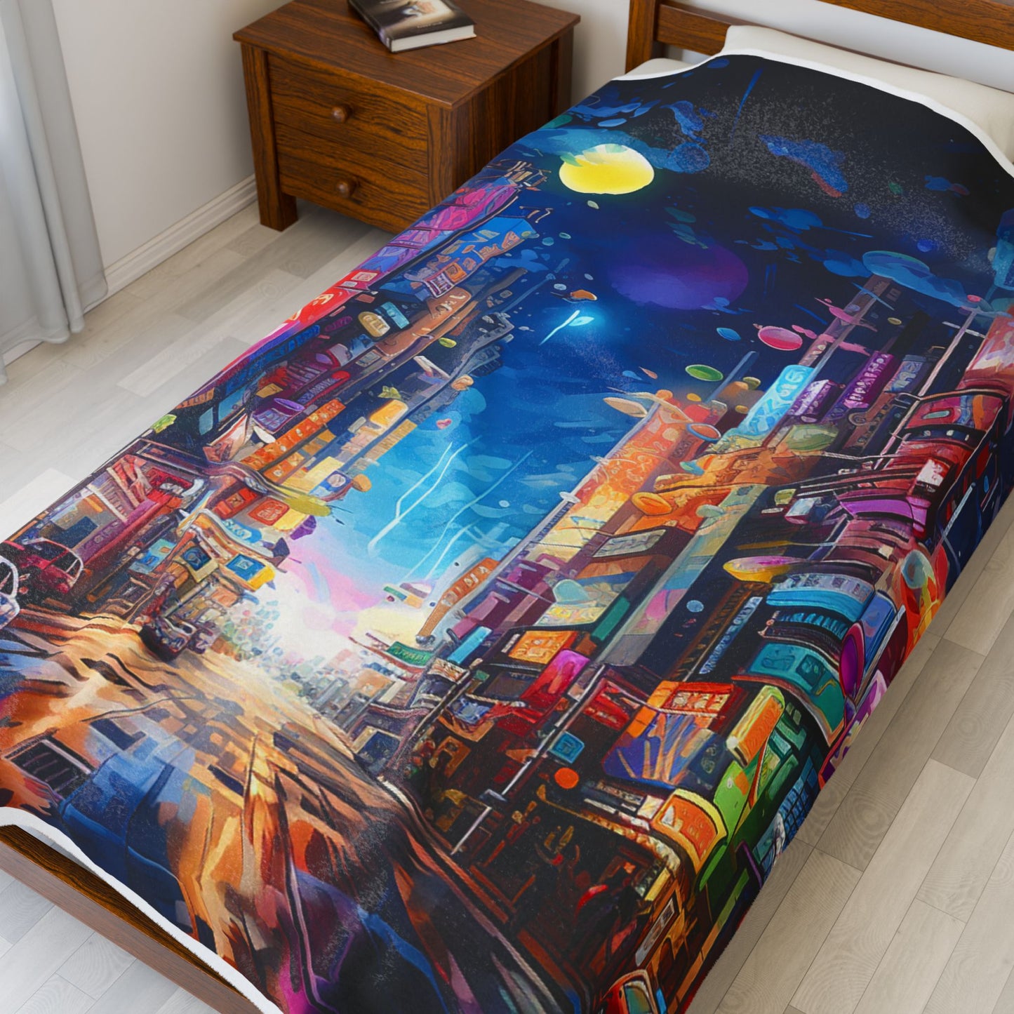 City Pulse at Dusk- Plush Blanket