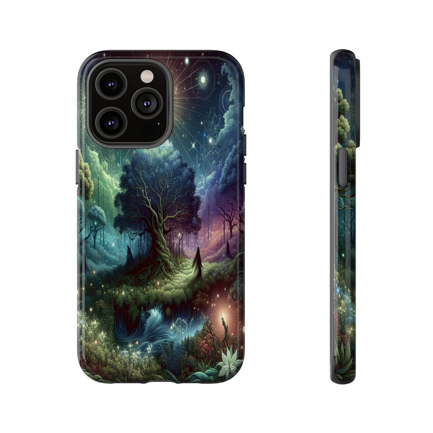 Luminous Forest Nightscape - Phone Case