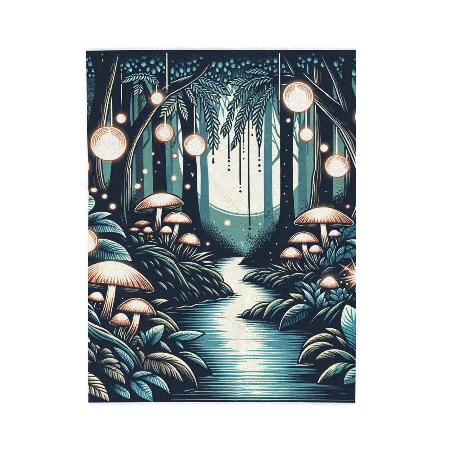 Mystical Woodland Pathway - Plush Blanket