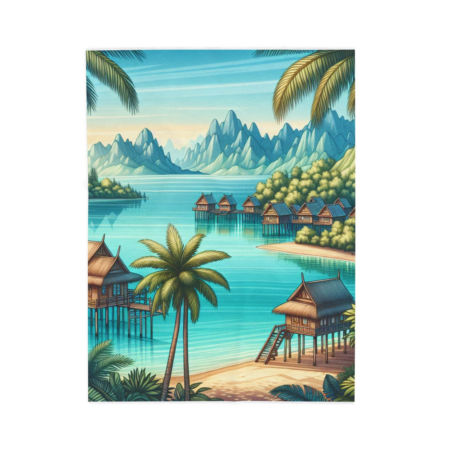 Island Paradise Retreat - Plush Blanket