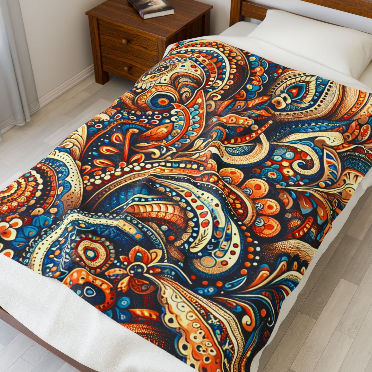Flowing Tapestry of Intricate Patterns - Plush Blanket