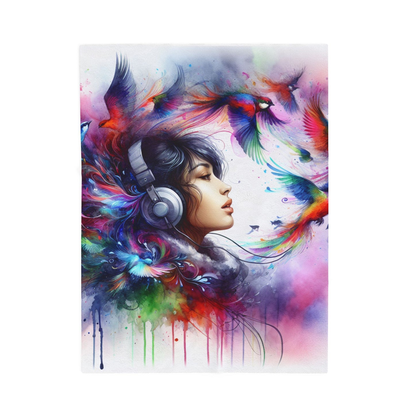 Harmony of Wings and Sound - Plush Blanket