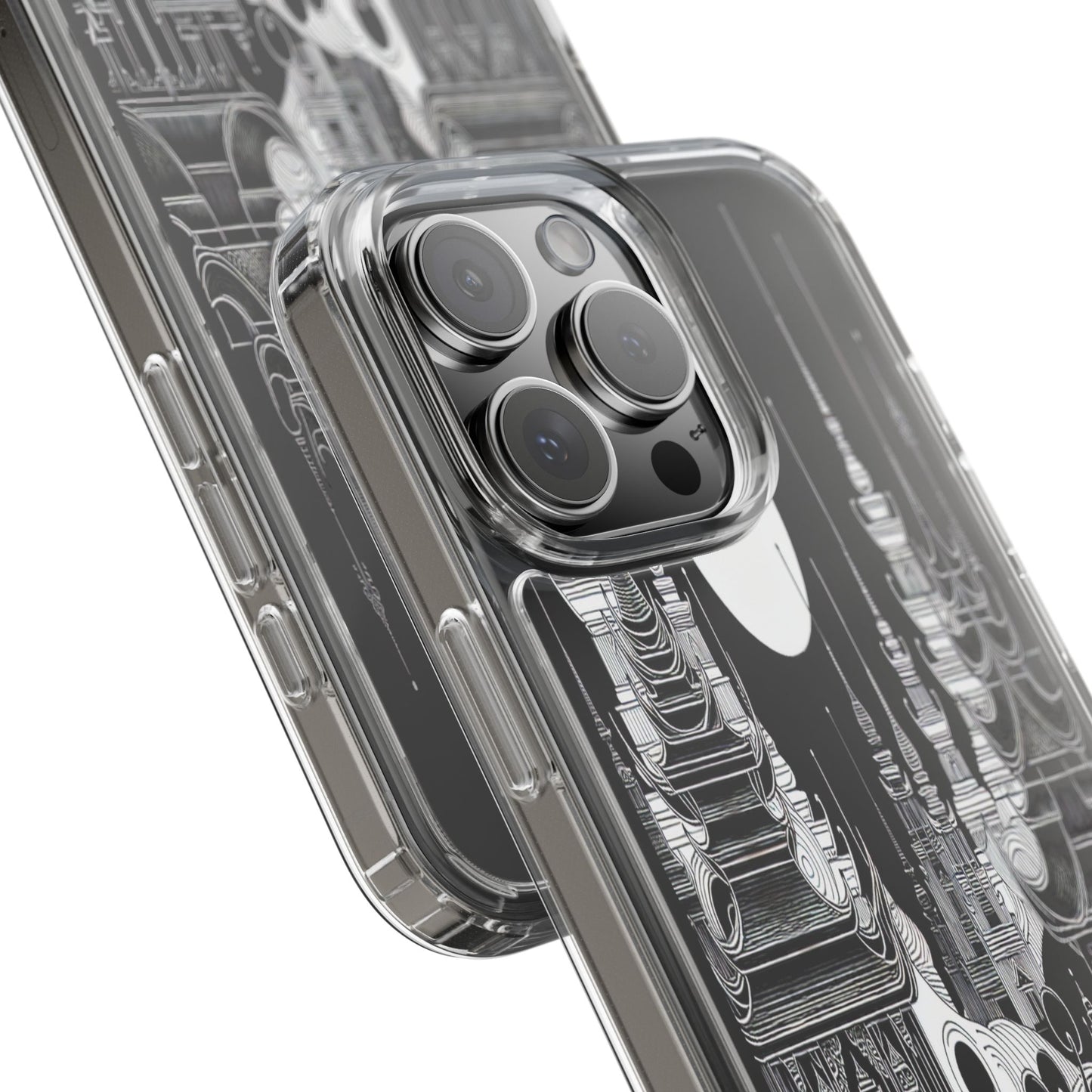 Transparent Temple Silhouette Under Bright Moon Iphone Case Compatible With Iphone 16 15 14 - Clear Phone Cover