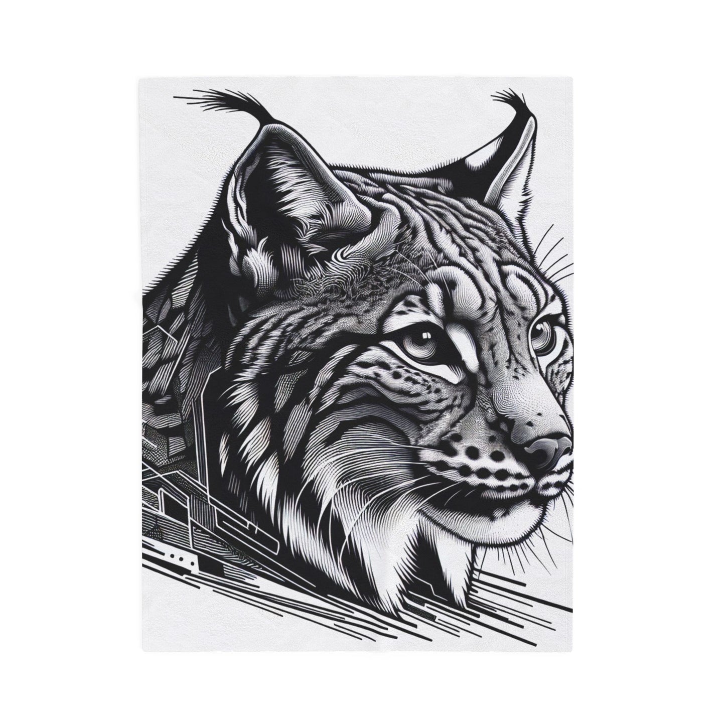 Monochrome Majesty of the Wild- Plush Blanket