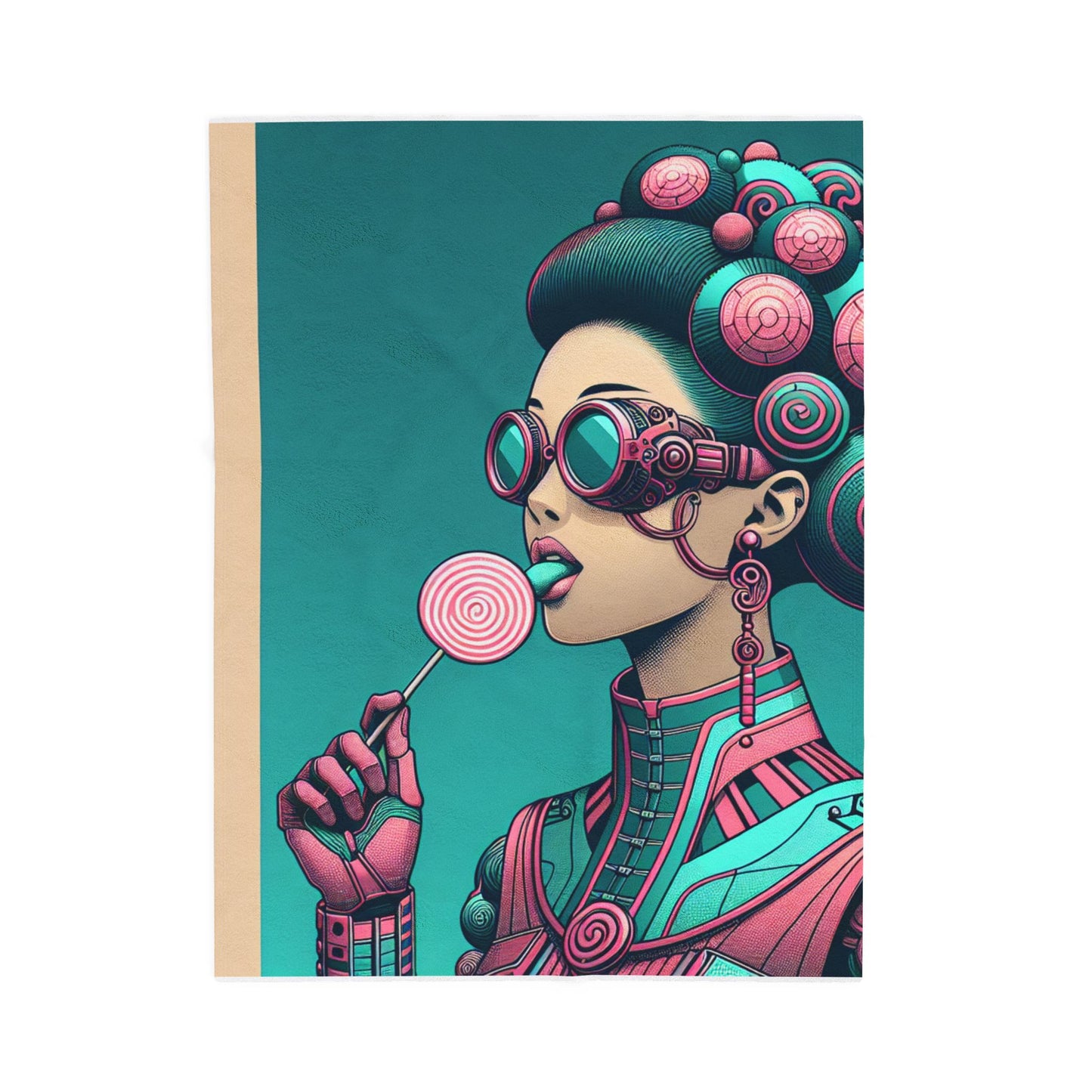 Robot Candy Delight - Plush Blanket