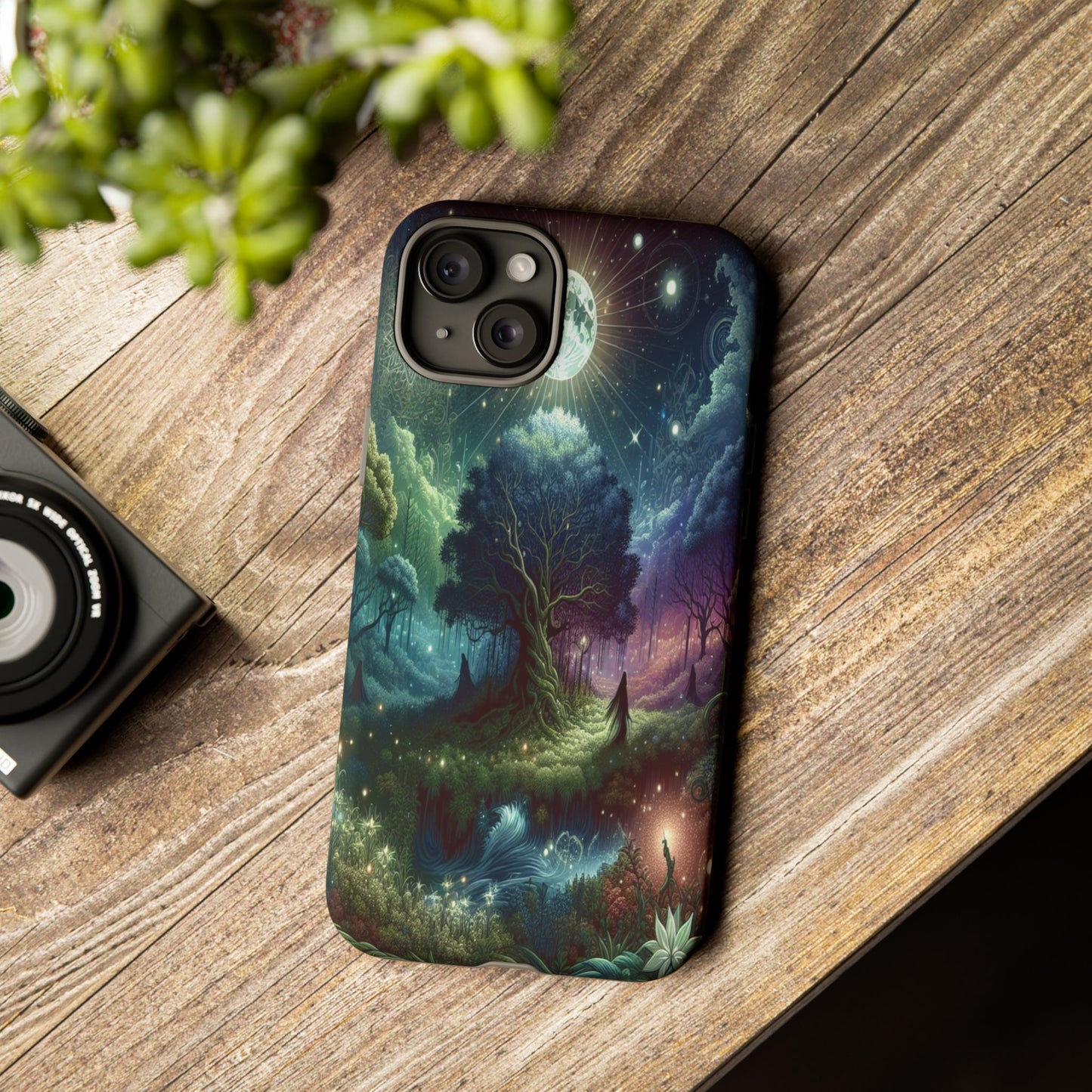 Luminous Forest Nightscape - Phone Case