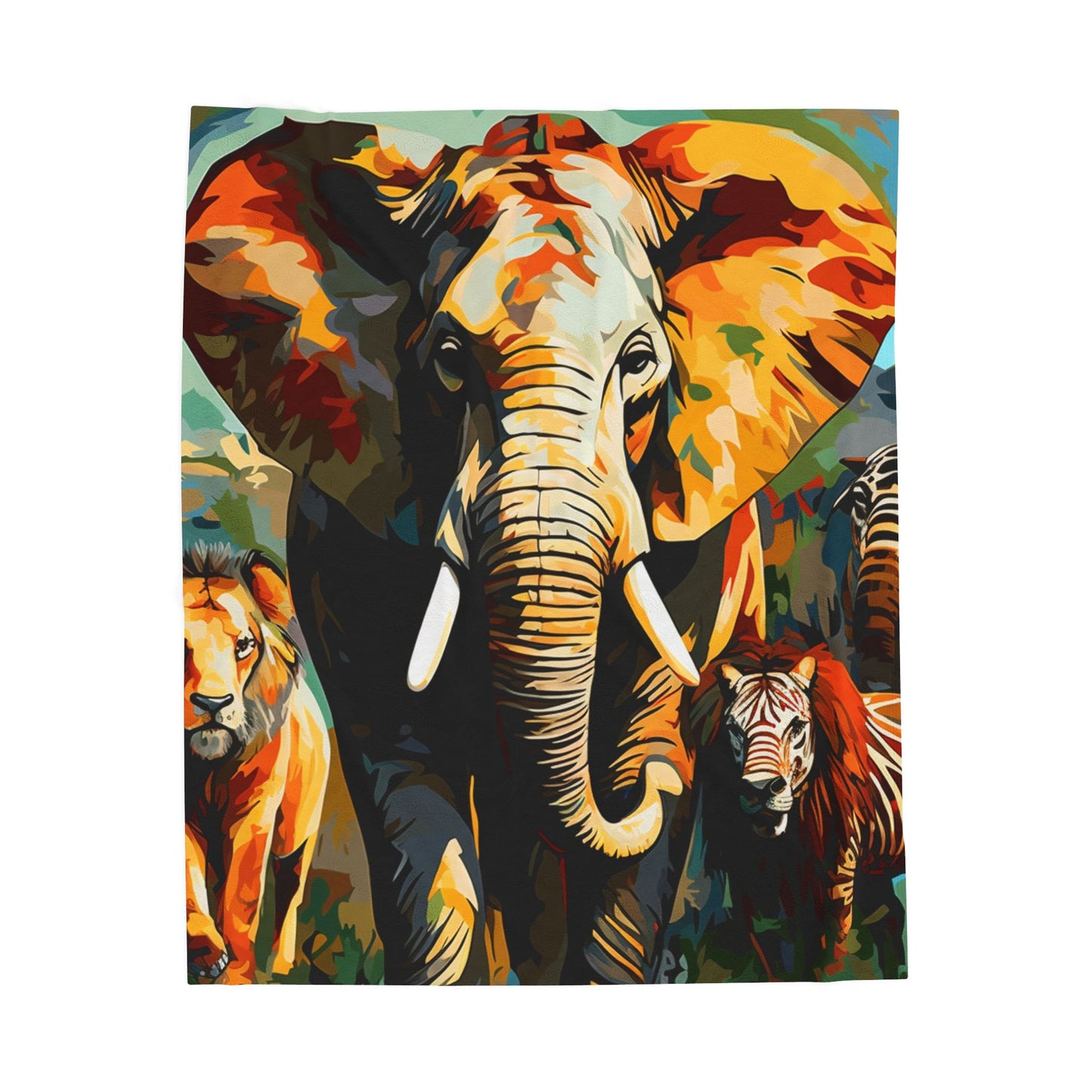 Savanna Giants in Abstract- Plush Blanket