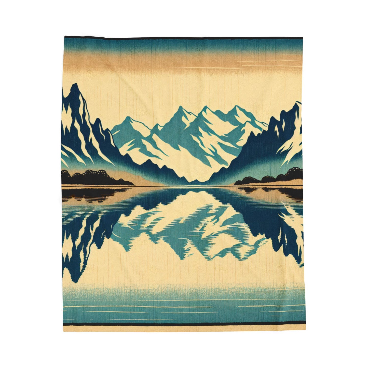 Majestic Peaks Reflected in Tranquil Waters - Plush Blanket