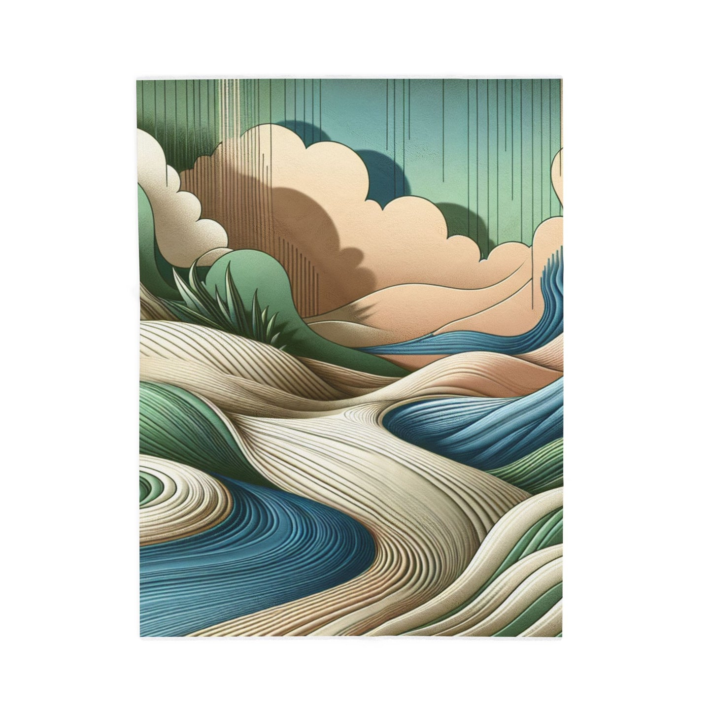 Flowing Fields - Plush Blanket