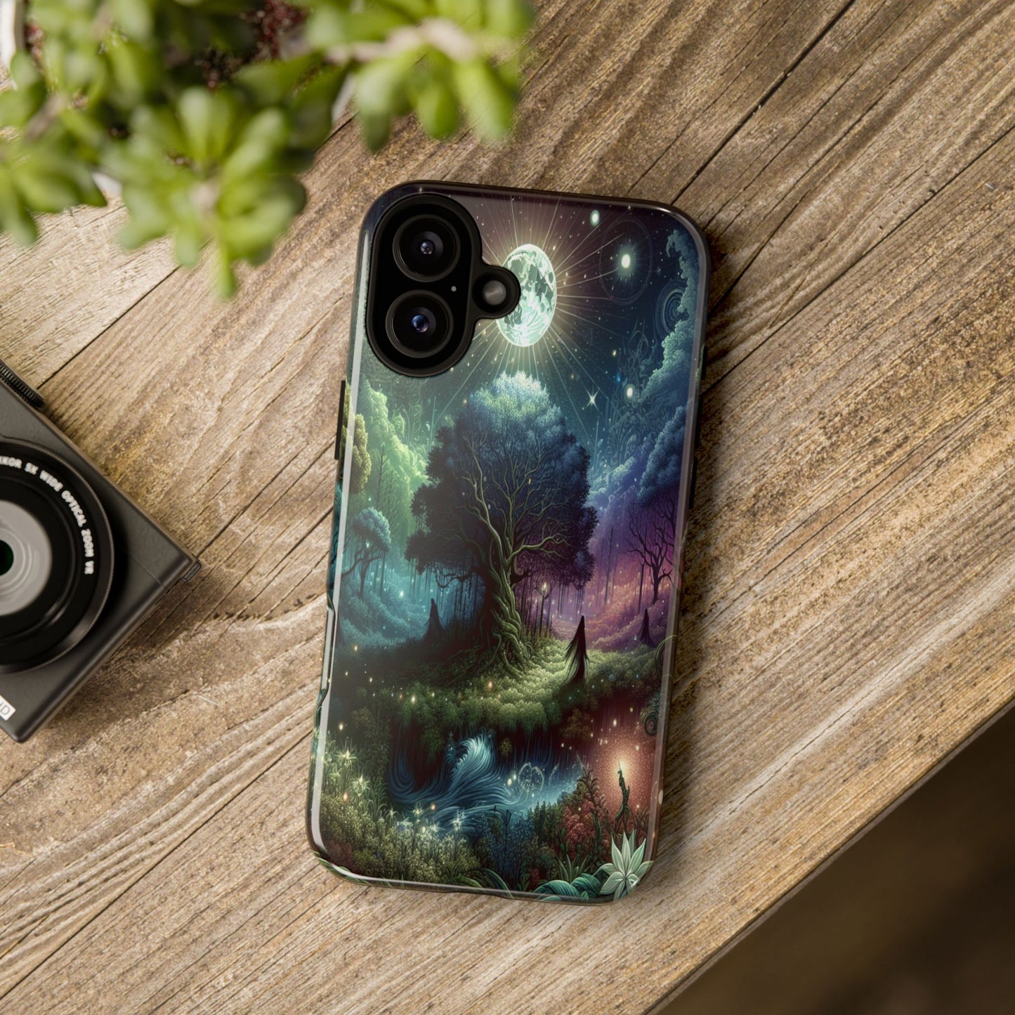 Luminous Forest Nightscape - Phone Case