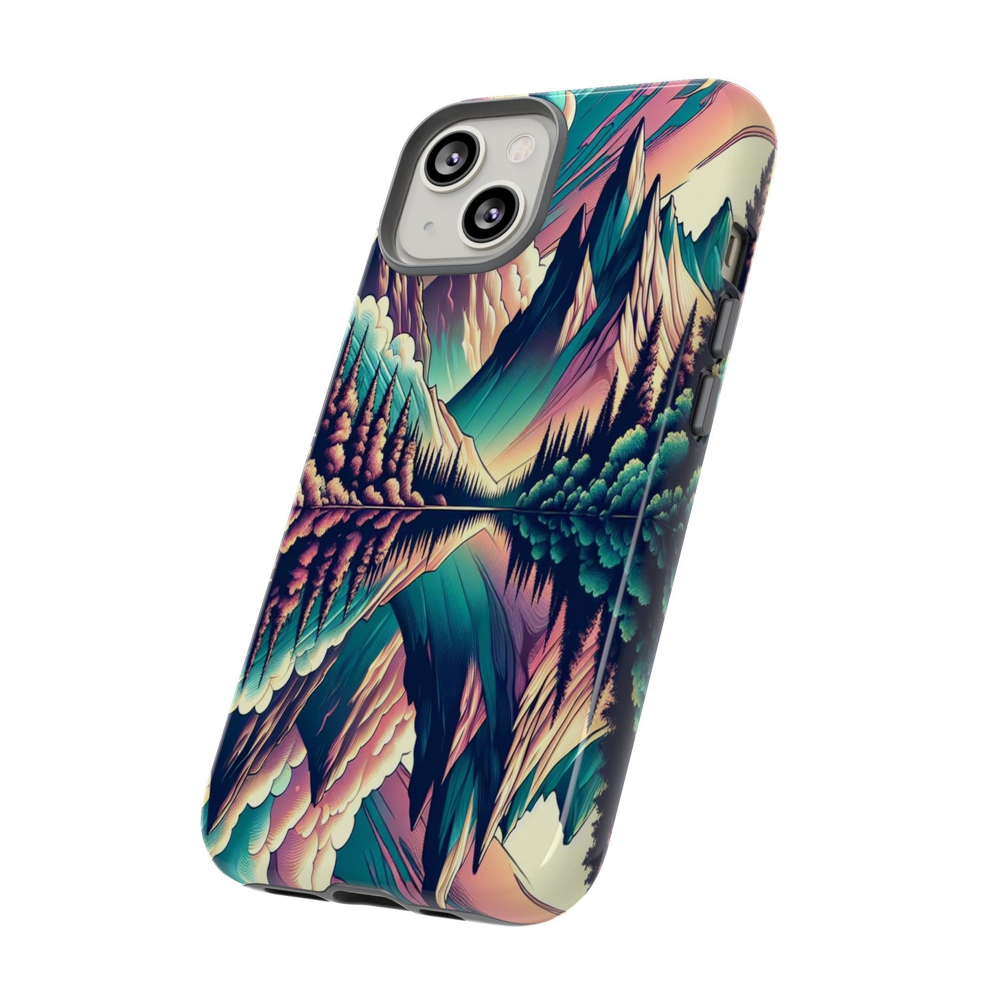 Tranquil Peaks and Reflected Skies - Phone Case