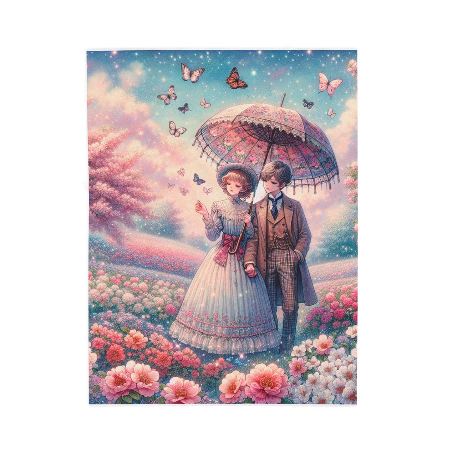 Stroll Through a Dreamy Meadow - Plush Blanket