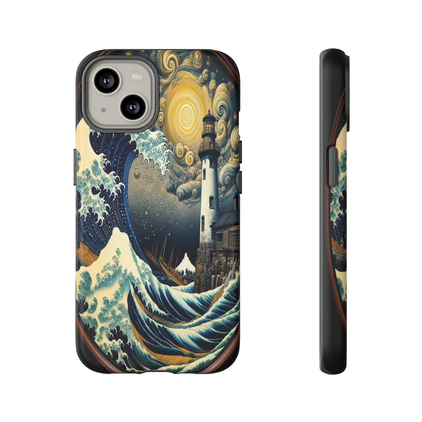 Protective Lighthouse Amidst Celestial Waves Iphone Case Compatible With Iphone 16 15 14 - Phone Cover