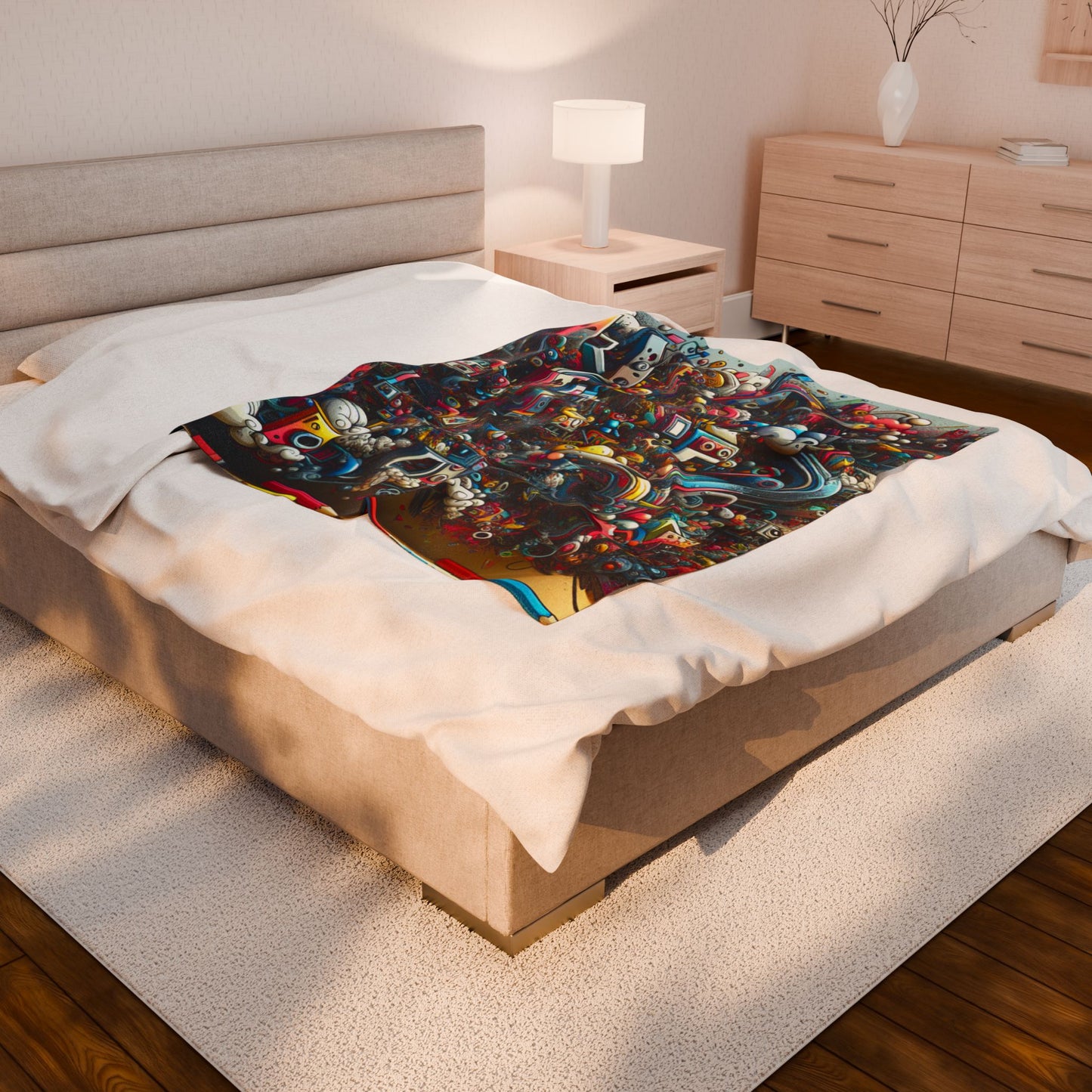 Artistic Chaos of Shapes - Plush Blanket
