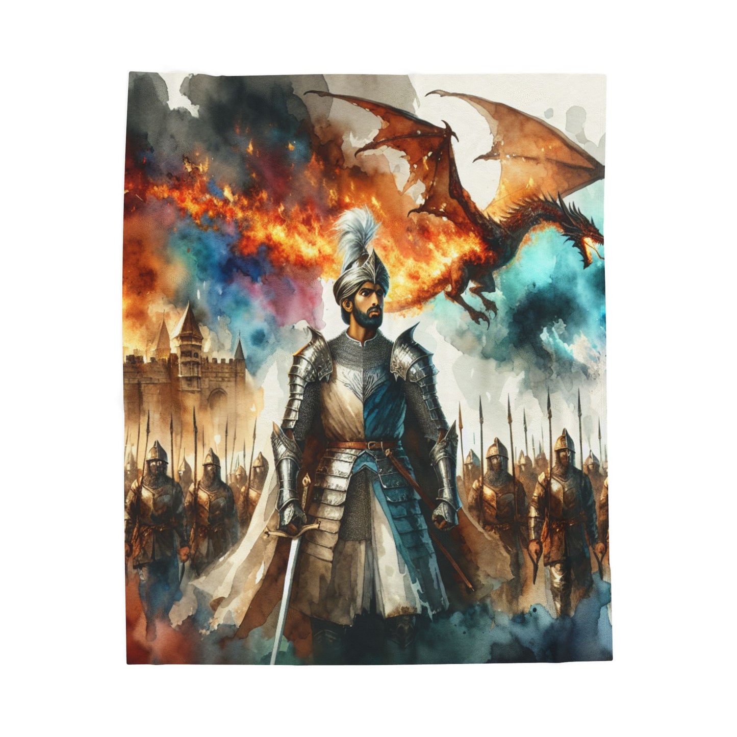 Heroic Tribute in the Kingdom of Flame and Steel - Plush Blanket