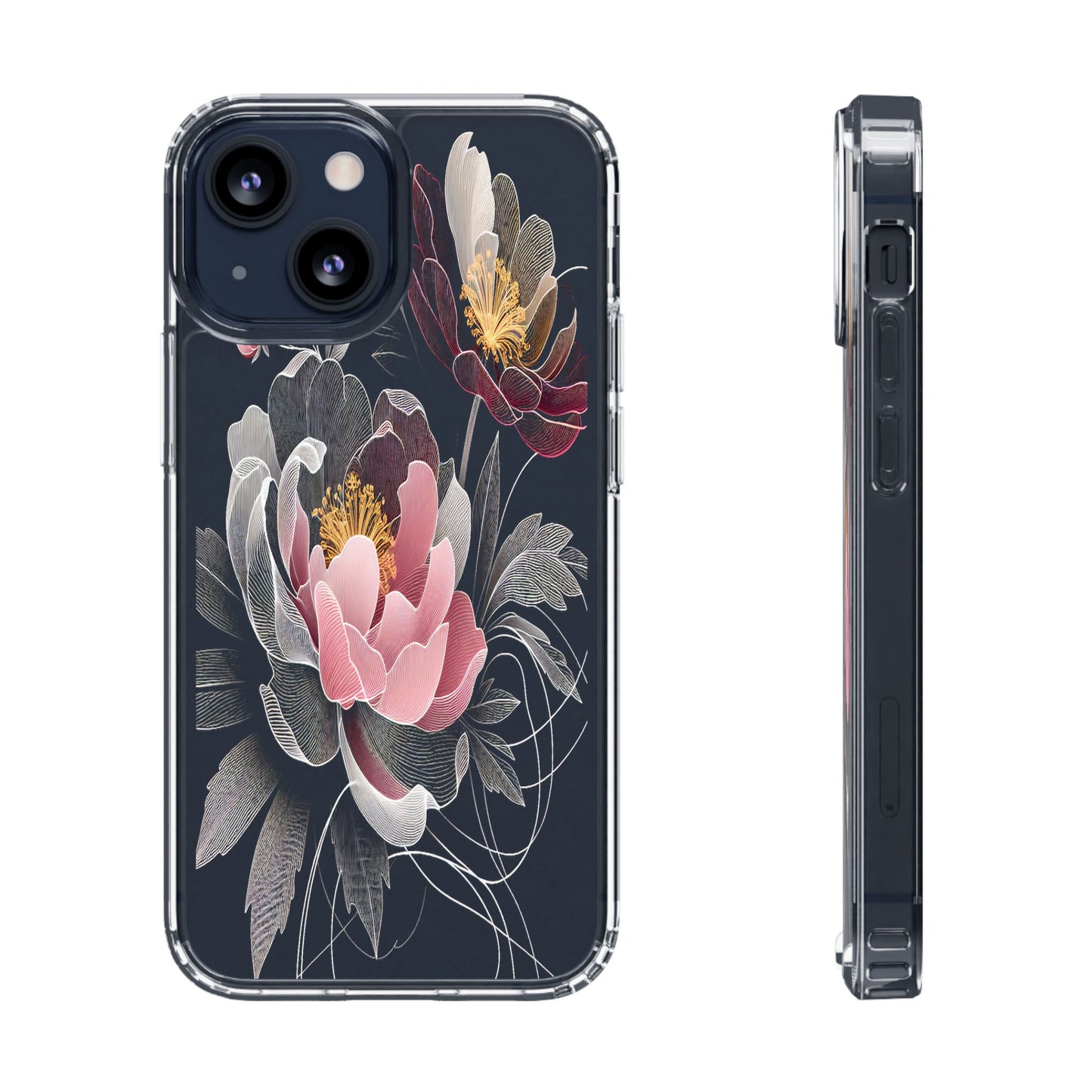 Transparent Petals in Motion Iphone Case Compatible With Iphone 16 15 14 - Clear Phone Cover