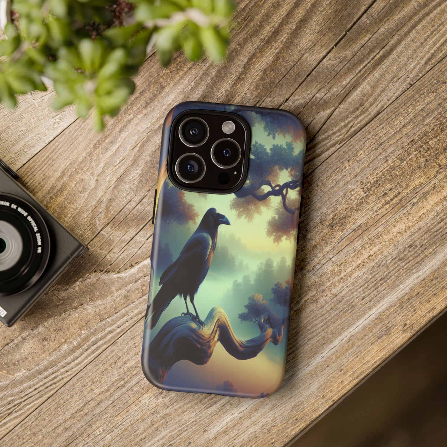 Raven in the Misty Forest - Phone Case