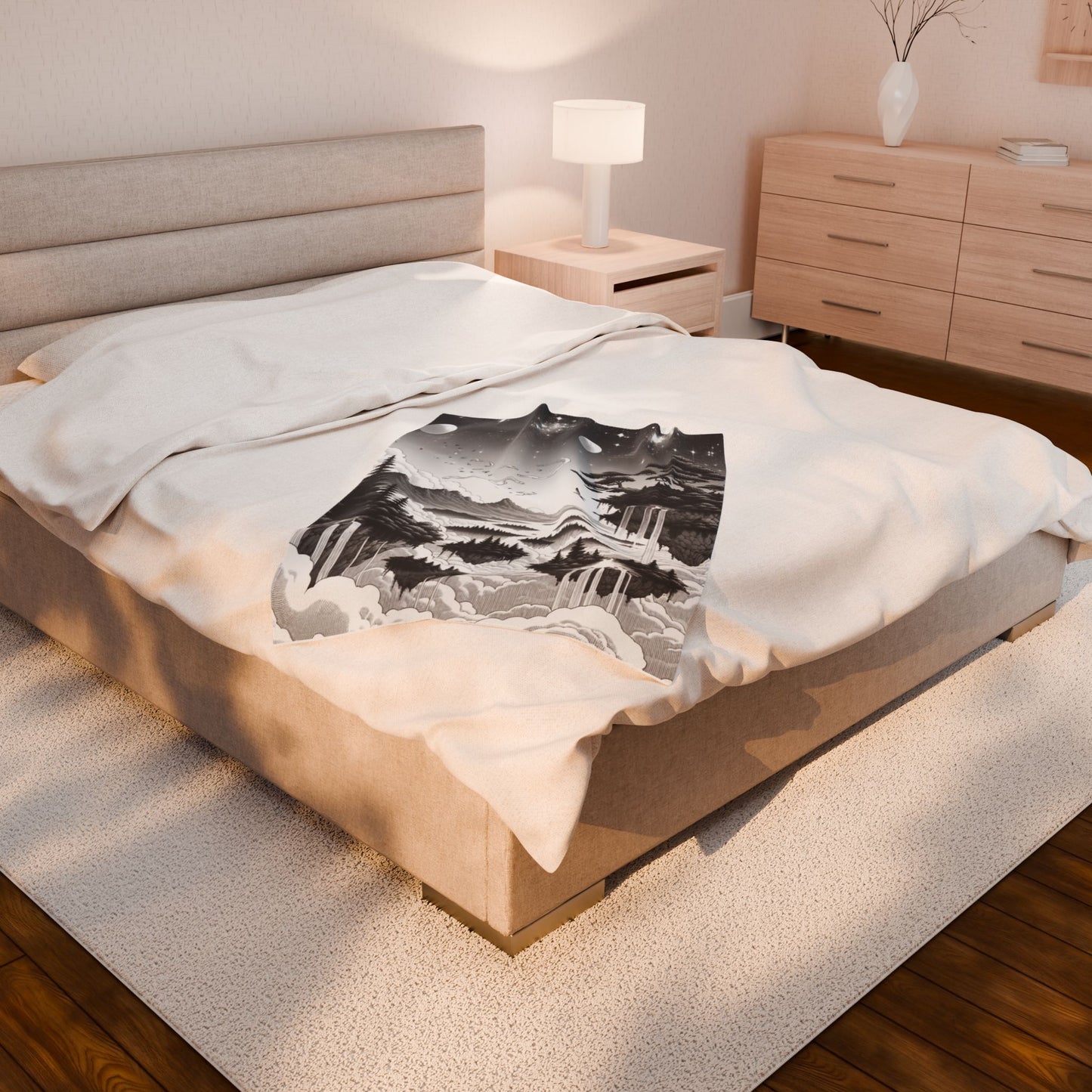 Floating Islands in the Clouds - Plush Blanket