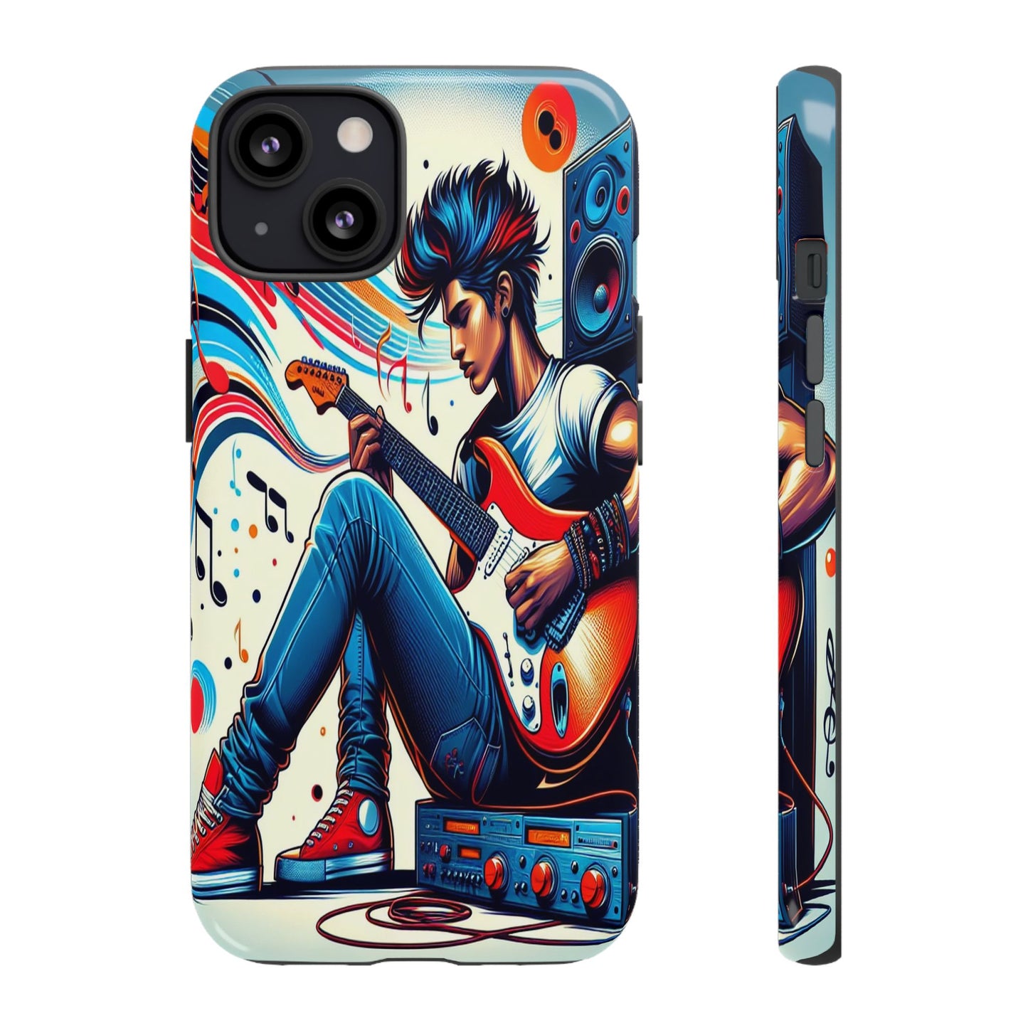 Protective Guitar Rhythms and Colorful Tunes Iphone Case Compatible With Iphone 16 15 14 - Phone Cover