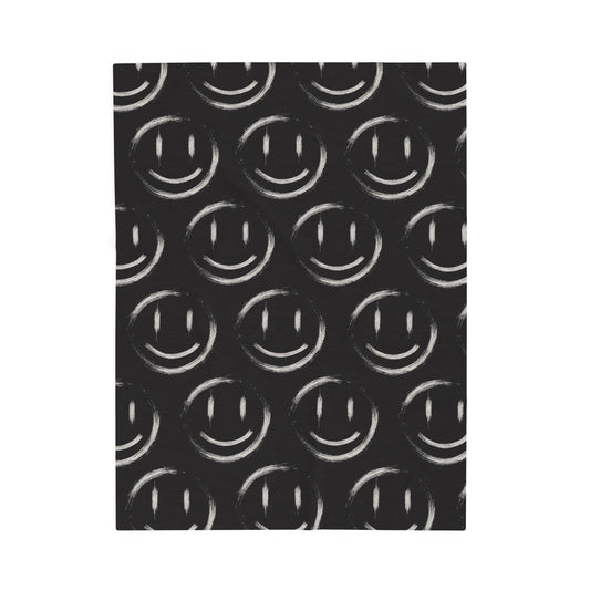 Smile in the Dark (Pattern) - Plush Blanket