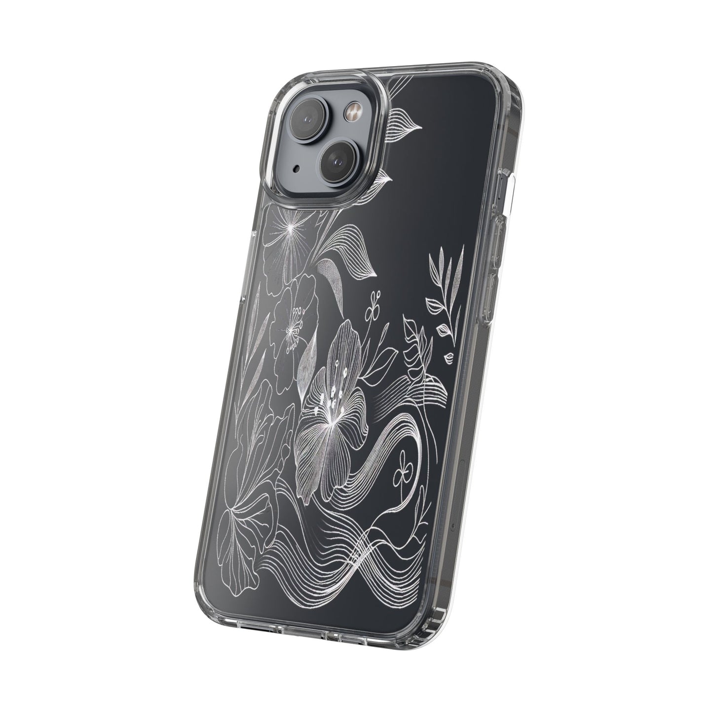 Transparent Petals in Motion Iphone Case Compatible With Iphone 16 15 14 - Clear Phone Cover
