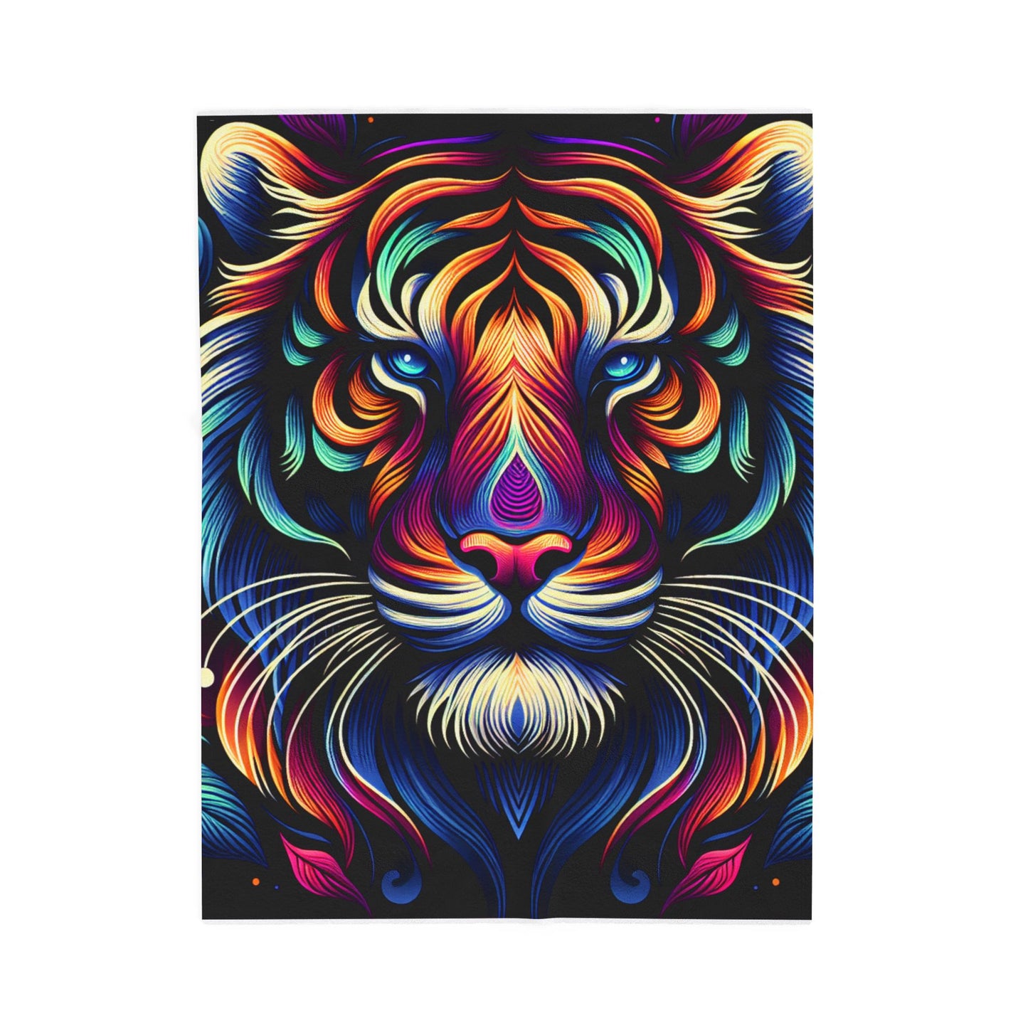 Majestic Beast in Vivid Tones - Plush Blanket