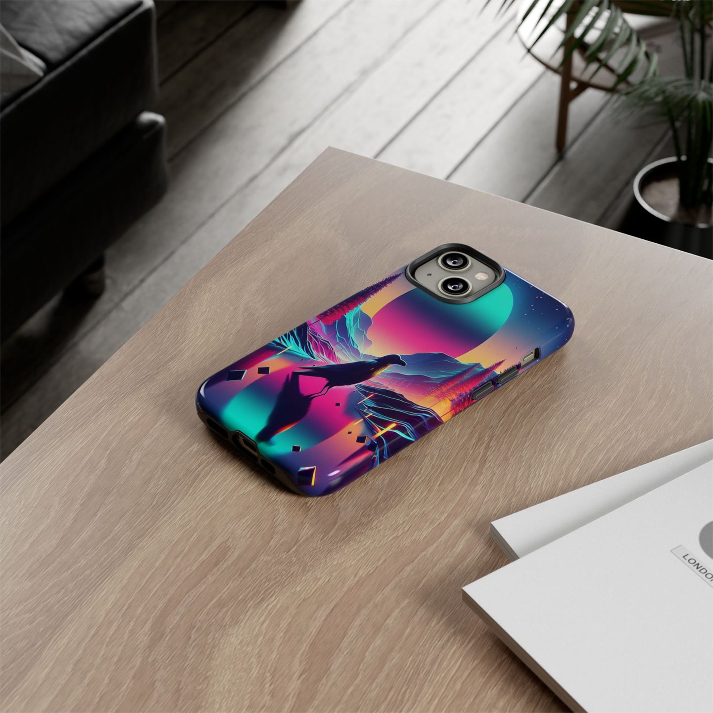 Celestial Horizon with Raven - Phone Case
