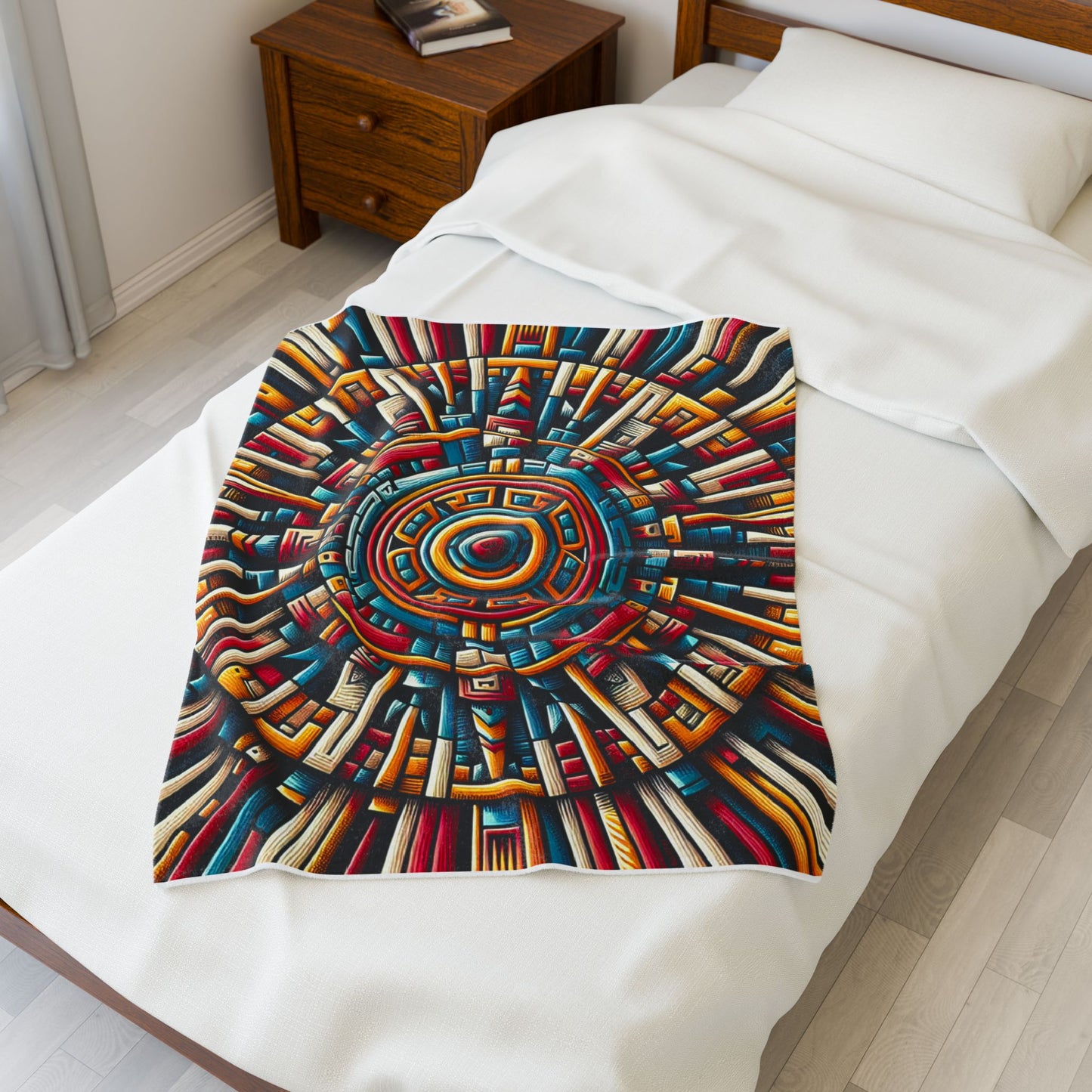 Radiant Mandala of Knowledge - Plush Blanket